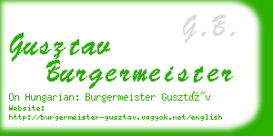 gusztav burgermeister business card